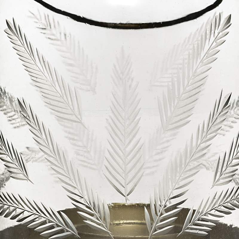 Διακοσμητικό Φανάρι Chiseled Γυάλινο Διαφανές με Σχέδια 12,5x17 cm