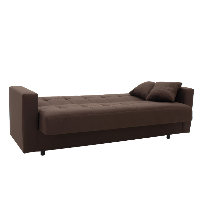 Καναπές-κρεβάτι Silia pakoworld 3θέσιος ύφασμα καφέ 224x80x82εκ