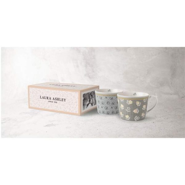 Σετ 2 Κούπες Πορσελάνης Laura Ashley Tea Collectables Grey 300ml