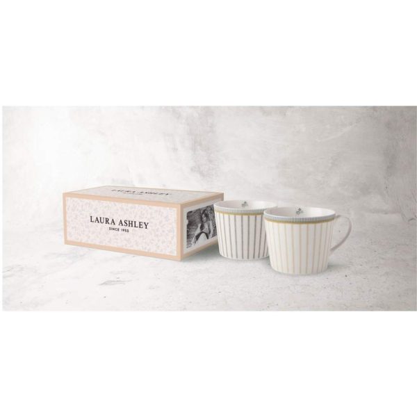 Σετ 2 Κούπες Πορσελάνης Laura Ashley Tea Collectables Stripes 300ml