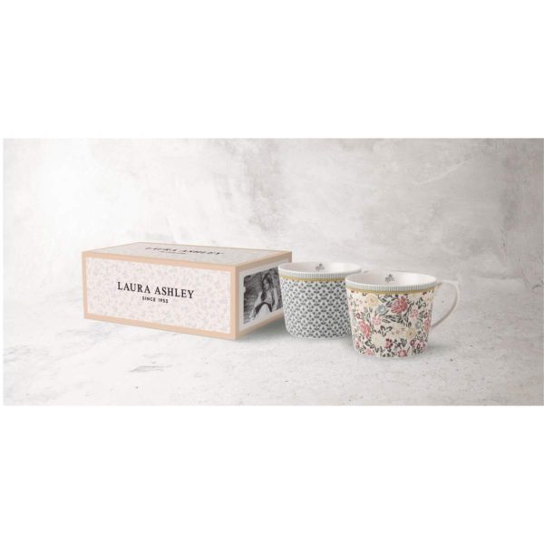 Σετ 2 Κούπες Πορσελάνης Laura Ashley Tea Collectables Floral 300ml