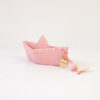 Κεραμικό διακοσμητικό καράβι Οrigami – Girl ρόζ  16x8x7 cm
