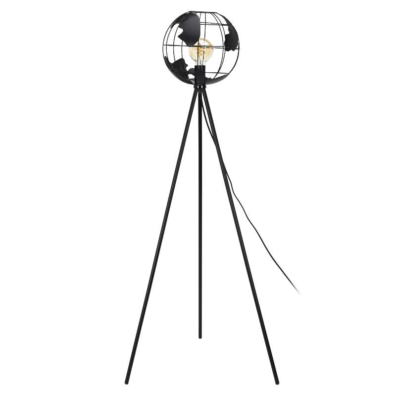 FLOOR LAMP "GLOBE" METAL BLACK  Ε27 158x30x30 cm