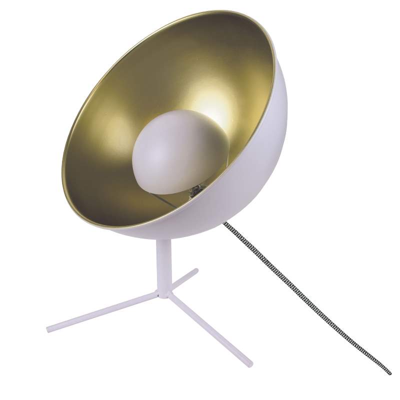 TABLE LAMP CINEMA METAL WHITE/GOLD E14 45x24x31cm
