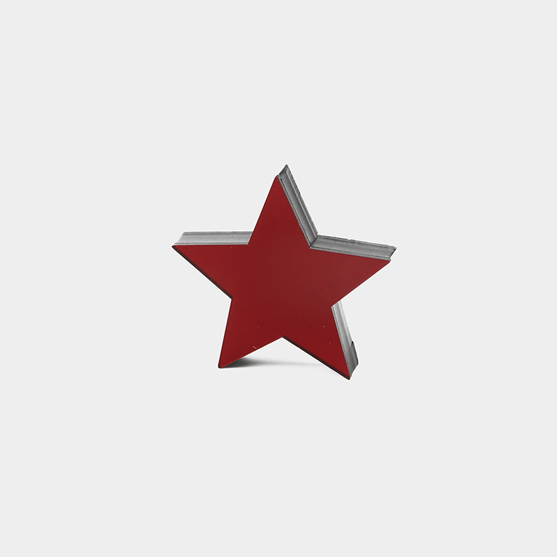 Γούρι Αστέρι Plexi Glass Κόκκινος Καθρέφτης Μαύρο 12x12 cm