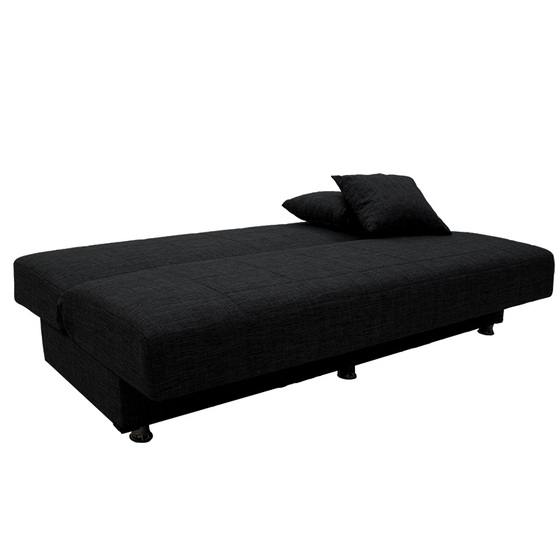 Καναπές-κρεβάτι Meliora pakoworld 3θέσιος ύφασμα μαύρος 190x83x85εκ