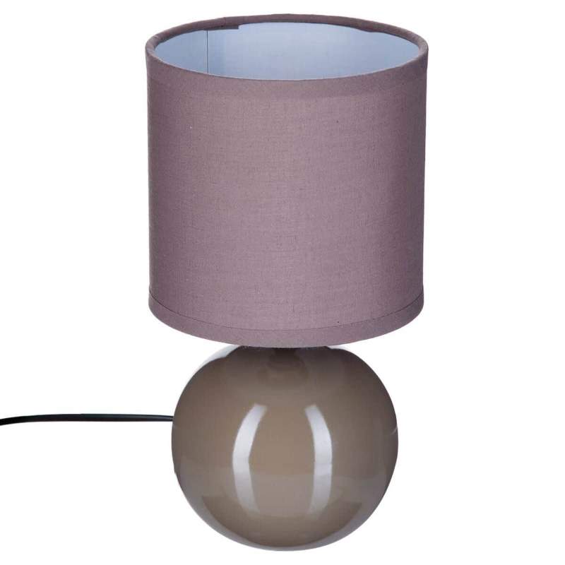 TABLE LAMP  "TIMEO" STONEWARE TAUPE POLYESTER 13x 24,5 cm