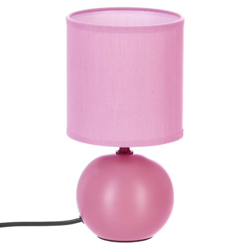 TABLE LAMP “TIMEO” STONEWARE POLYESTER PINK 13x 24,5 cm