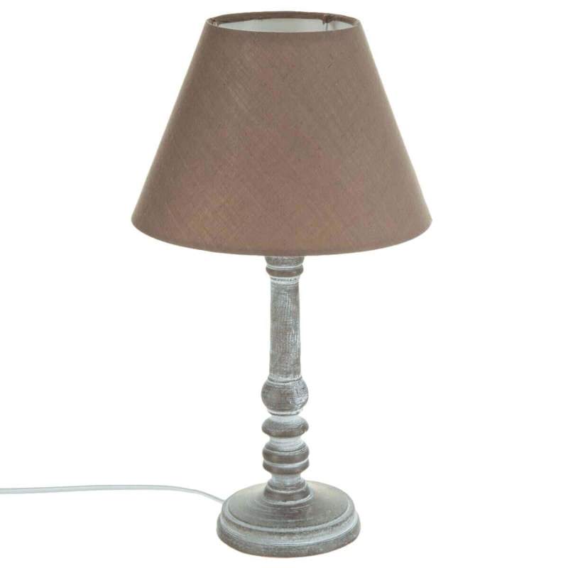 TABLE LAMP “LEO” POLYESTER,PVC BEIGE/BROWN 20 x H. 36 cm