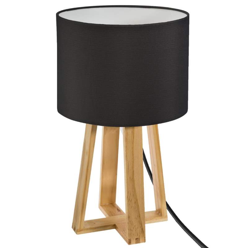 TABLE LAMP “MOLU” WOODEN BLACK E27 20 x 34,5 cm