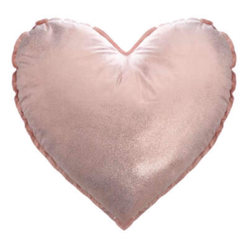 Μαξιλαράκι Καρδιά Υφασμάτινο με Γκλίτερ Ροζ 39 x 8 x 37 cm