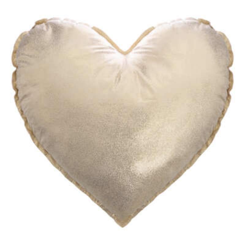 Μαξιλαράκι Καρδιά Υφασμάτινο με Γκλίτερ Ροζ-Γκρι 39 x 8 x 37 cm