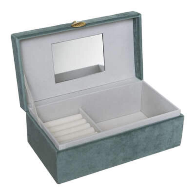 Κουτί Αποθήκευσης Κοσμημάτων ”VELVET JEWERLY BOX” Βελούδο Μπλε. 22 x 12,5 x 9 cm