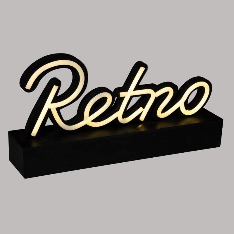 TABLE DECORATIVE LAMP "RETRO"  MDF/LED BLACK 33,8 x7,7x17,5 cm