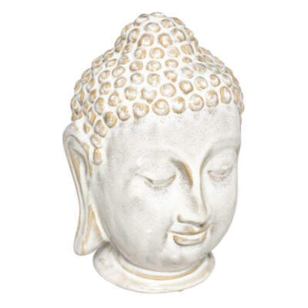 Διακοσμητικός Βούδας ''BUDDHA HEAD'' Κεραμικό Μπέζ 18 x17,5x 25,5 cm