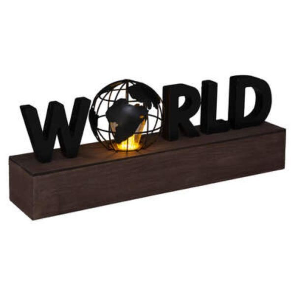 Επιτραπέζιο Διακοσμητικό ''WORLD'' LED MDF/Μέταλλο 38 x 15,5 x 10 cm