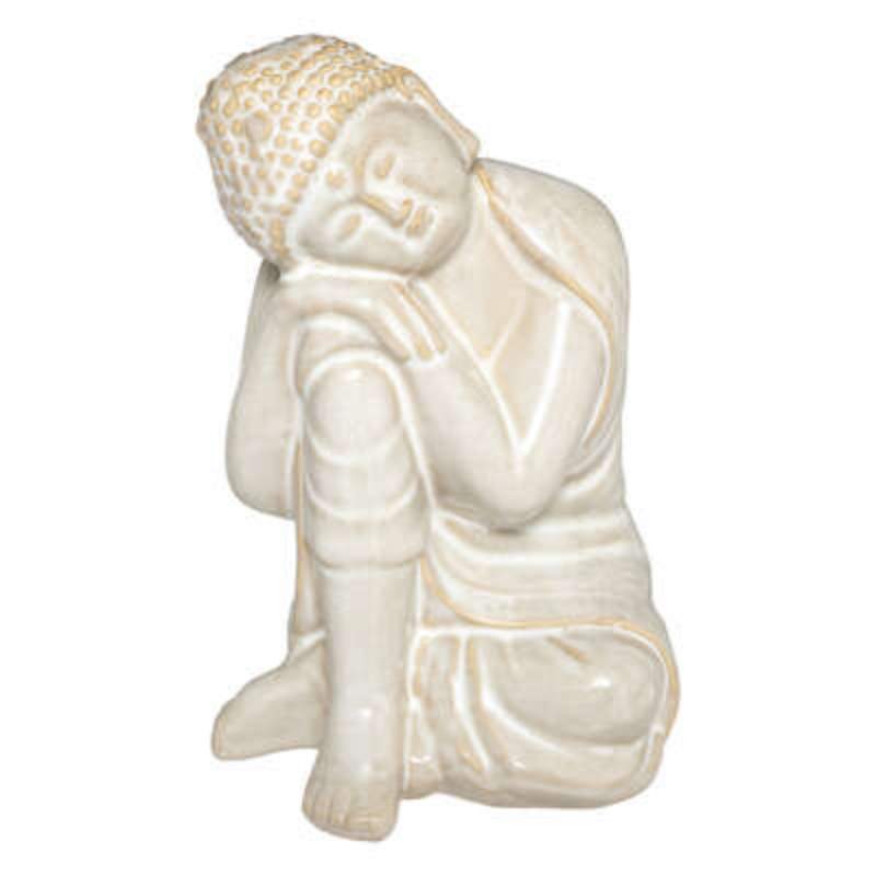 Διακοσμητικός Βούδας ''SLEEPING BUDDHA'' Κεραμικό Μπεζ 13 x 13 x 21 cm