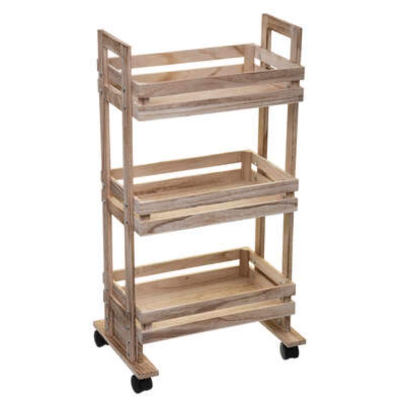 WOODEN CRATE TROLLEY 41,6 x 30 x 81,7 cm