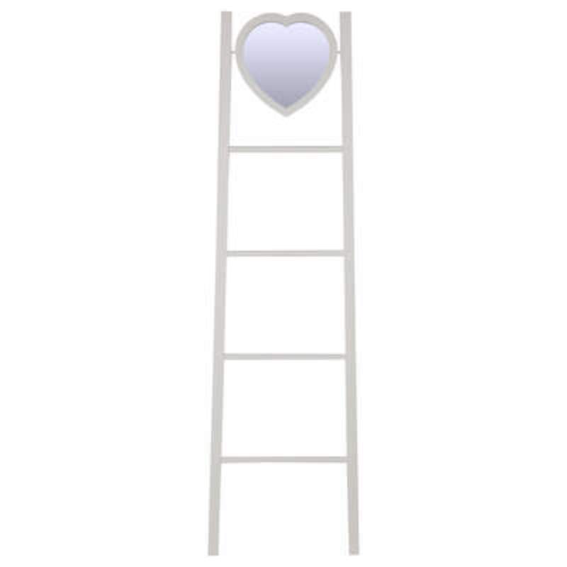 Σκάλα Καθρέπτης ”Καρδιά” MDF Λευκό 45,5x3x160cm