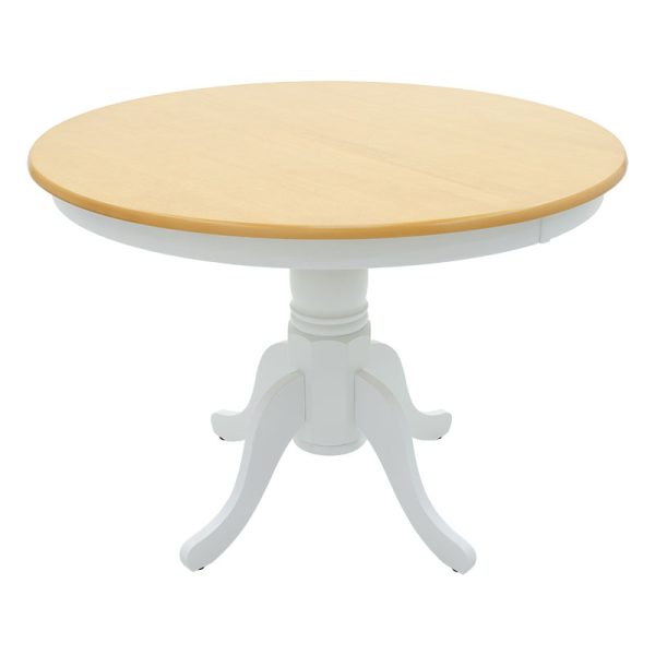 Τραπέζι Alice pakoworld MDF φυσικό-λευκό Φ106x78εκ