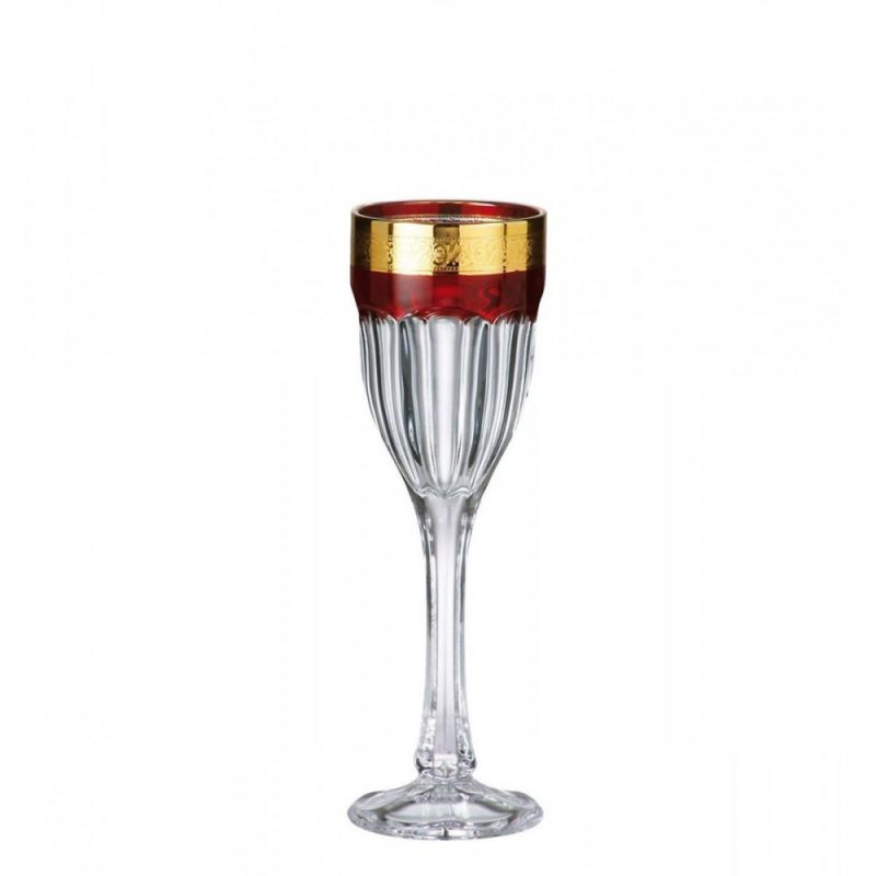 SET OF 6 CRYSTAL GLASSES FOR LIQUEUR SAFARI RUBIN 50ml