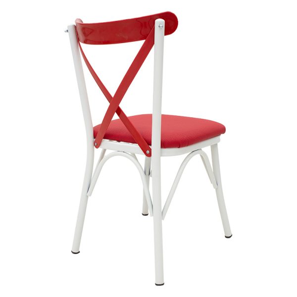 Καρέκλα Spencer pakoworld PVC κόκκινο-λευκό πόδι
