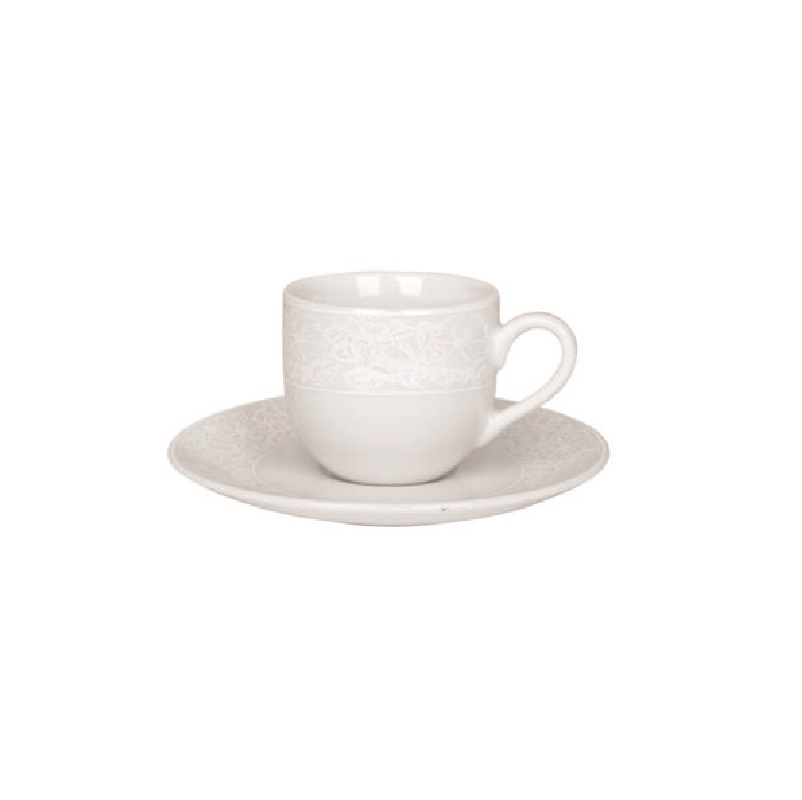SET OF 6 CAPPUCCINO CUPS PORCELAIN IONIA FIORE 190ml