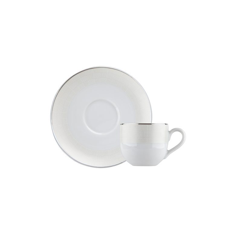 Set of 6 Porcelain Espresso Cups Rattan Line Ionia 120ml