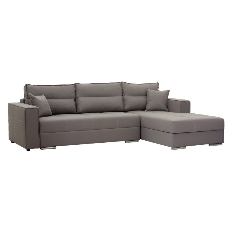 Γωνιακός καναπές-κρεβάτι Morgana pakoworld αριστερή γωνία γκρί 270x190x98/88εκ