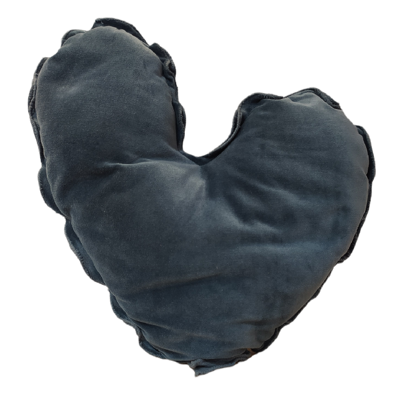 Διακοσμητικό Μαξιλάρι Καρδιά Cotton Blue 50cm