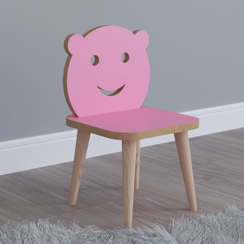 Παιδική καρέκλα Jerry pakoworld ροζ-φυσικό 30x30x47εκ