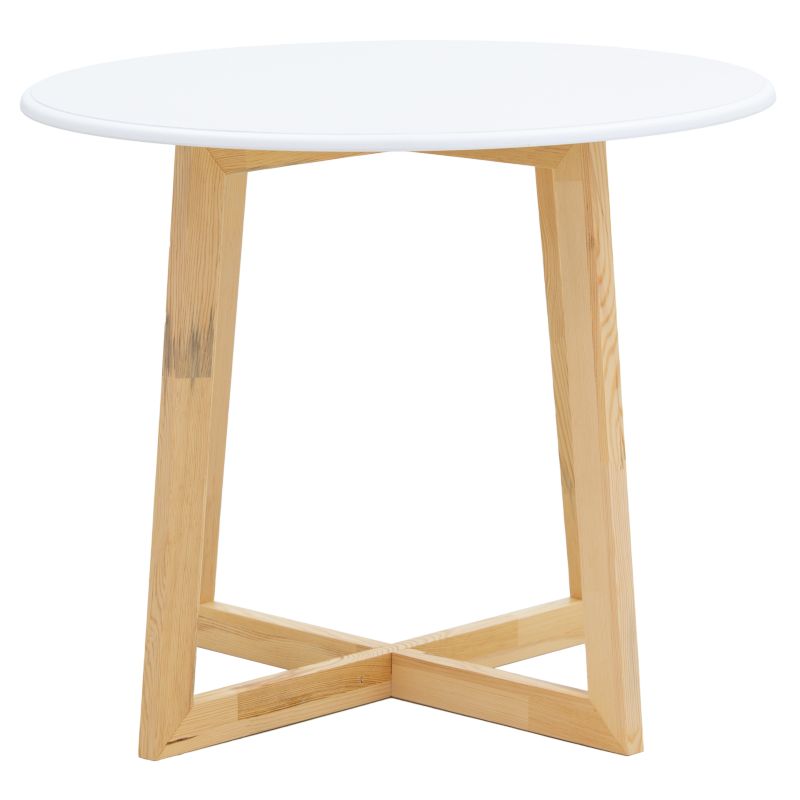 Τραπέζι Sarah pakoworld λευκό gloss-sonoma Φ90x76εκ
