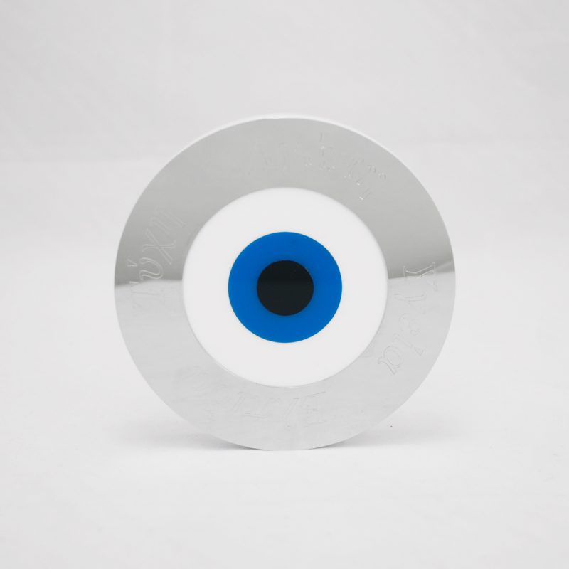 Plexi Glass Κύκλος της Ζωής Λευκό Με Αλπακά Επιτραπέζιο 12 x 12cm.