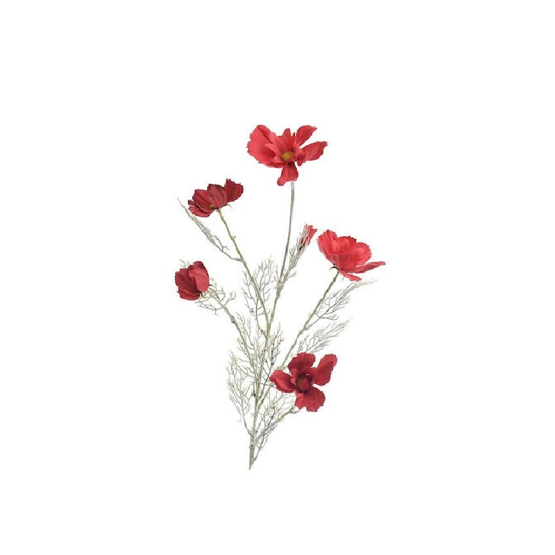 Τεχνητό Λουλούδι Κόκκινο Υφασμάτινο Σε Κλαδί PL 80cm