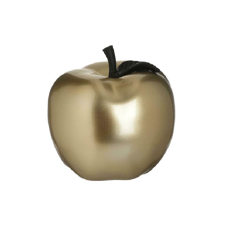 Διακοσμητικό Μήλο Χρυσό/Μαύρο Πολυρητίνης 12x12cm