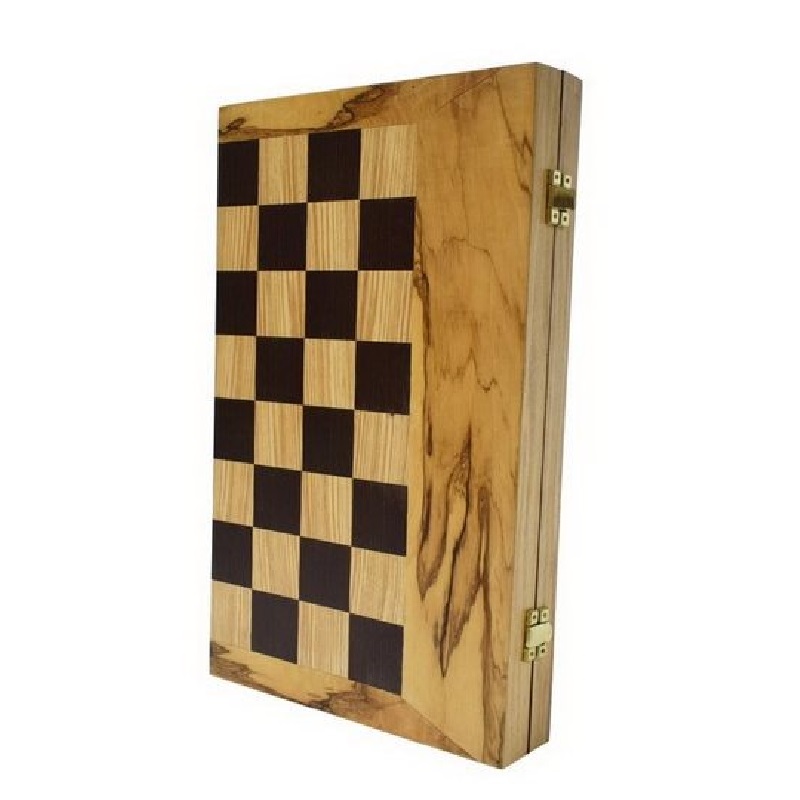 Τάβλι Σκάκι Ξύλο Ελιάς Βαλίτσα 29x18x5 cm