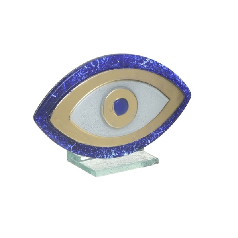 Διακοσμητικό Γυάλινο Μάτι Μπλε 30x15cm