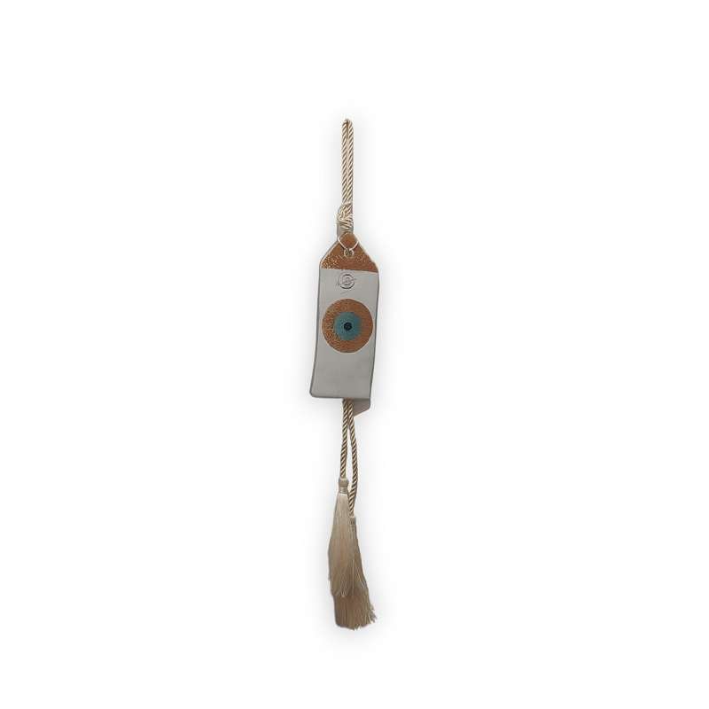 Χειροποίητo Επιτοίχιο Γούρι Terracotta Με Μάτι Από Φυσητό Γυαλί 40cm