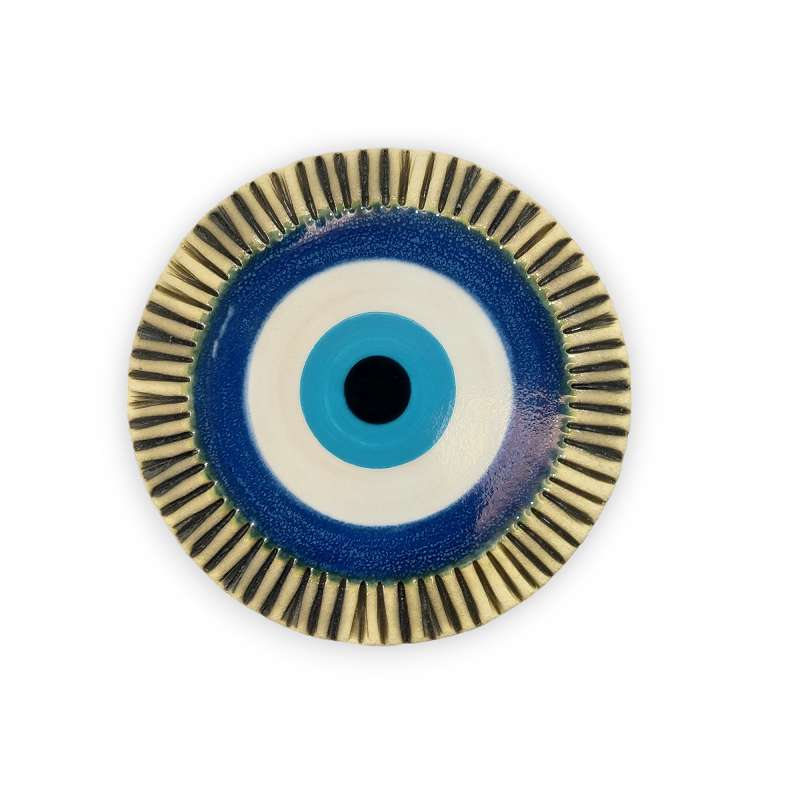 Χειροποίητο Κεραμικό Μάτι Στόχος Μπλε Επιτοίχιο Φ13cm