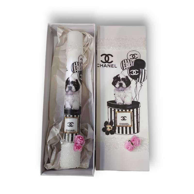 Λαμπάδα Chanel Σκυλάκι σε Κουτί 25cm