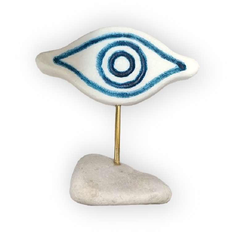 Διακοσμητικό Μάτι Μάρμαρο με Άμμο σε Βότσαλο 11x18cm