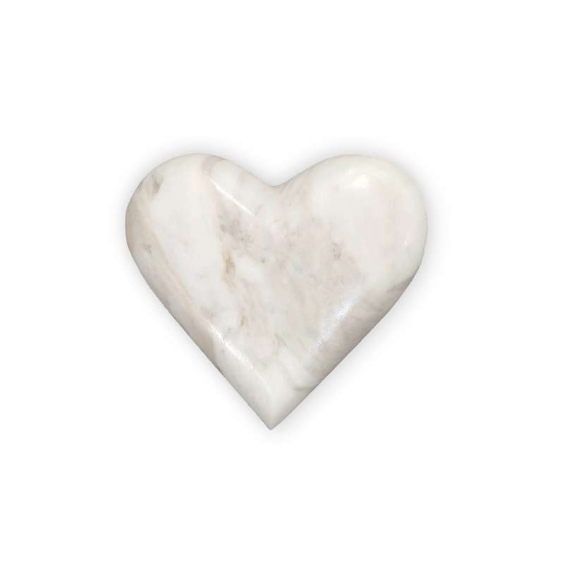 Μαρμάρινη Καρδιά Λευκή 10x8cm
