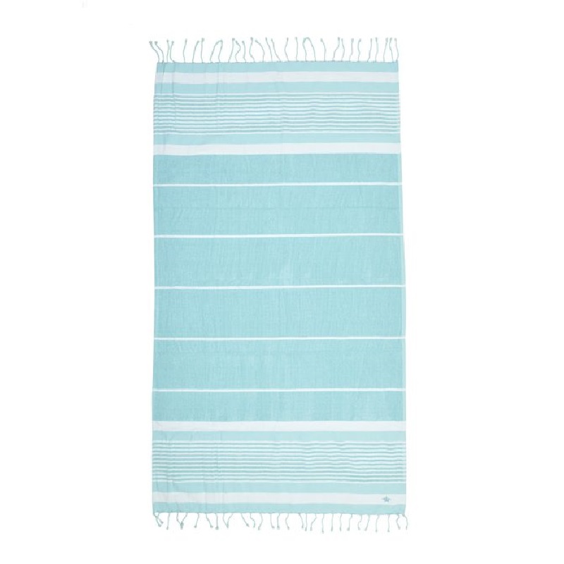 Πετσέτα Θαλάσσης Γαλάζια με Ρίγες Cotton 90x170cm