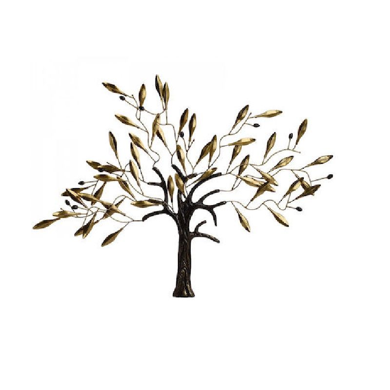 Επιτοίχιο Διακοσμητικό Δέντρο Μέταλλο Χρυσό 45x3x42cm